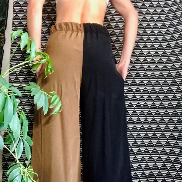 two-tone silk pant, Sm-Tall - Picture 2 of 6